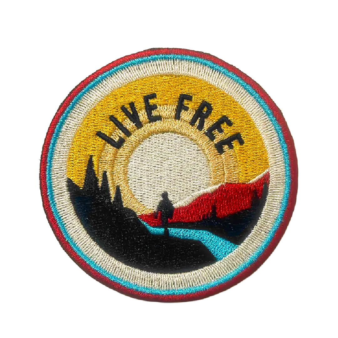 Live Free Iron On Patch