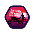 Two Wheels One Woman Sticker
